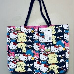 Hello Kitty Colorful Character Tote Bag New